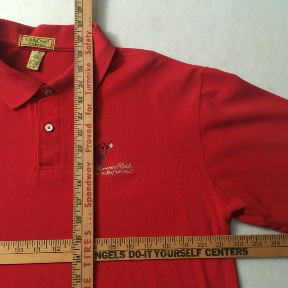 #GG Cross Creek Chimney Rock Golf Course/Napa Valley Polo Shirt Mens Large Red - Picture 4 of 7